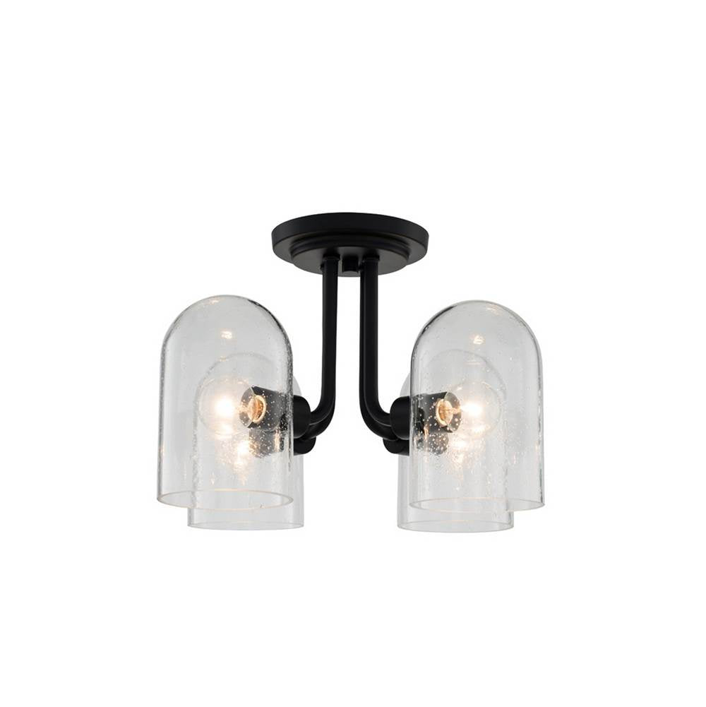 Kalco Lighting Cupola 15-in 4 Light Matte Black Semi-flush Mount