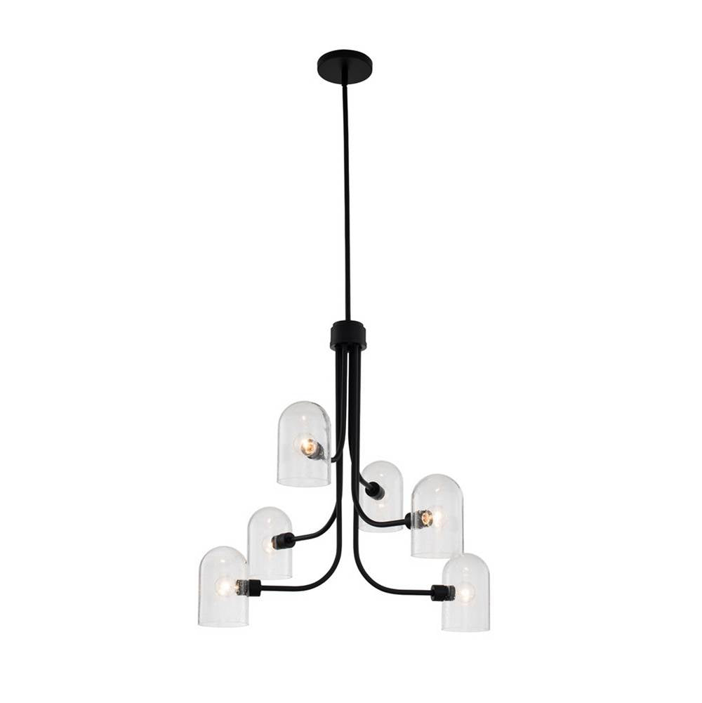 Kalco Lighting 514071MB Matte Black Cupola 27-in 6 Light Matte Black Chandelier Image 1