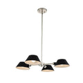 Kalco Lighting Bruno 26-in 4 Light Matte Black W/ Polished Nickel Chandelier