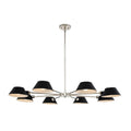 Kalco Lighting Bruno 42-in 8 Light Matte Black W/ Polished Nickel Chandelier