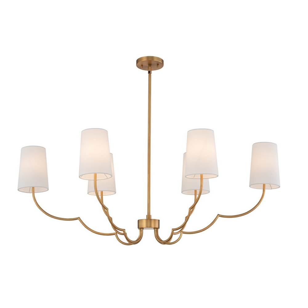 Kalco Lighting Sophia 42-in 6 Light New Brass Chandelier
