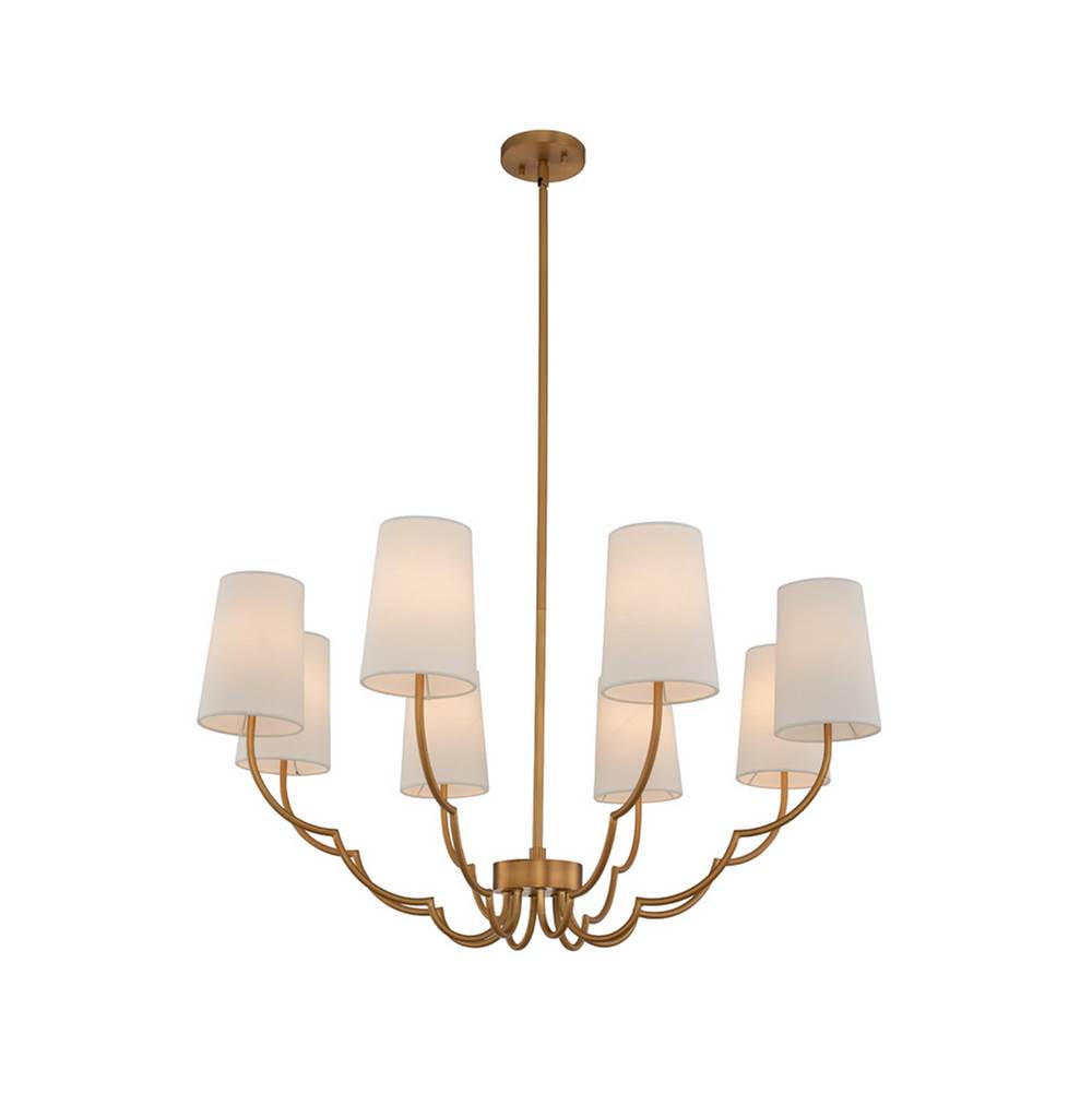 Kalco Lighting Sophia 34-in 8 Light New Brass Chandelier