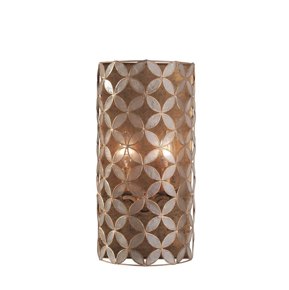 Kalco Lighting Maurelle 15-in 2 Light Socket Oxidized Gold Leaf Wall Sconce