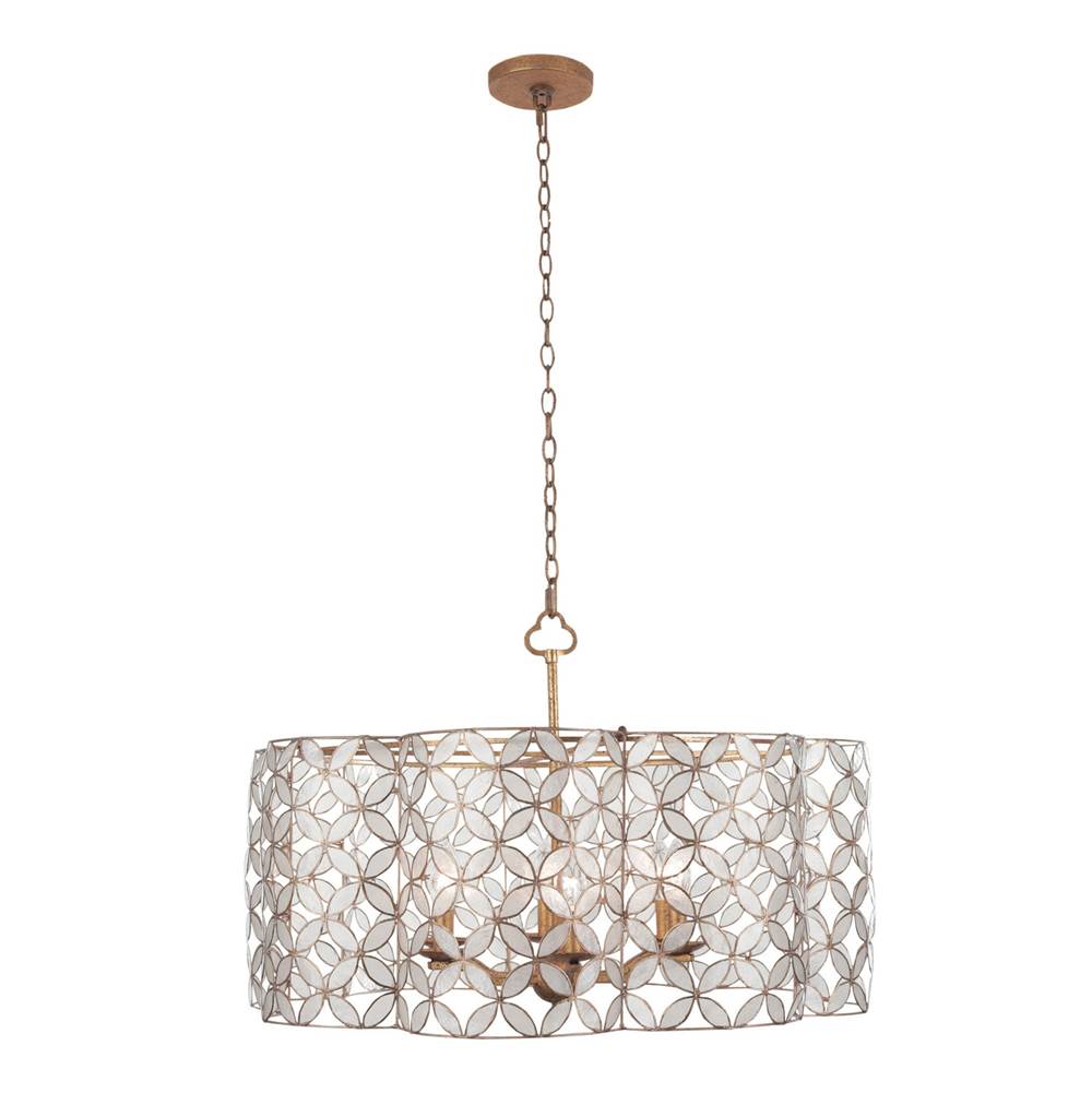 Kalco Lighting 515050OL Oxidized Gold Leaf Maurelle 27-in 6 Light Socket Oxidized Gold Leaf Chandelier Image 1