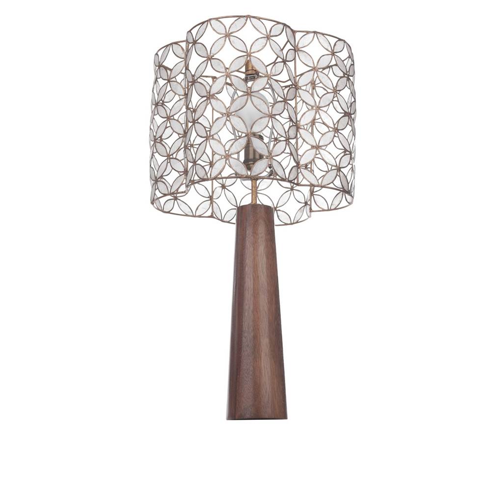 Kalco Lighting Maurelle 13-in 1 Light Socket Oxidized Gold Leaf Table Lamp