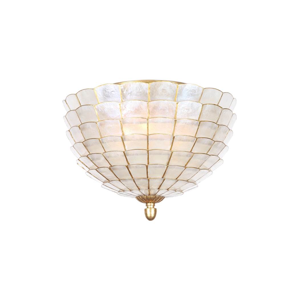 Kalco Lighting 515141OL Oxidized Gold Leaf Samal 16-in 3 Light Socket Oxidized Gold Leaf Flush Mount Image 1