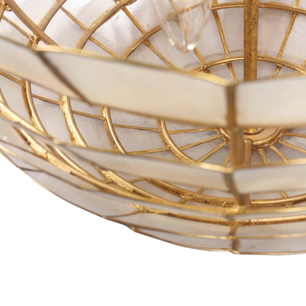 Kalco Lighting Samal 16-in 3 Light Socket Oxidized Gold Leaf Flush Mount