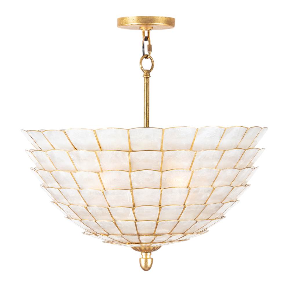 Kalco Lighting 515145OL Oxidized Gold Leaf Samal 20-in 4 Light Socket Oxidized Gold Leaf Pendant Image 1