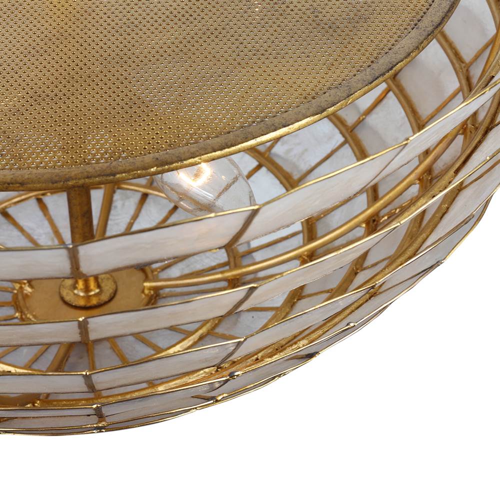 Kalco Lighting Samal 20-in 4 Light Socket Oxidized Gold Leaf Pendant