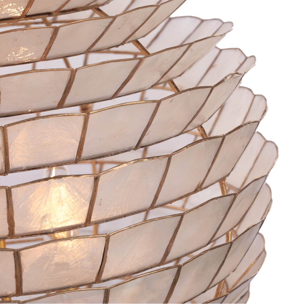 Kalco Lighting Samal 21-in 4 Light Socket Oxidized Gold Leaf Pendant