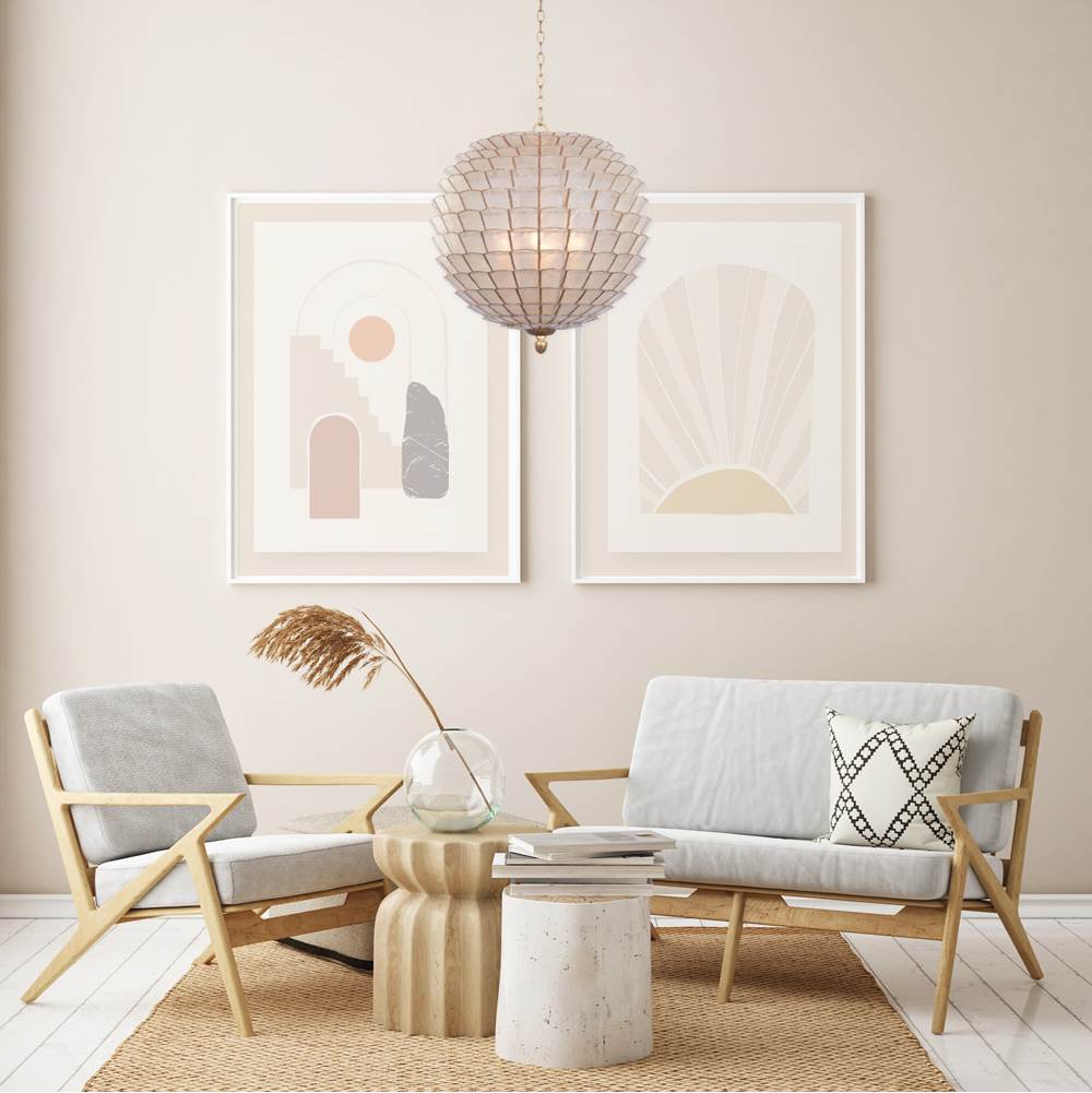 Kalco Lighting 515155OL Oxidized Gold Leaf Samal 21-in 4 Light Socket Oxidized Gold Leaf Pendant Image 3