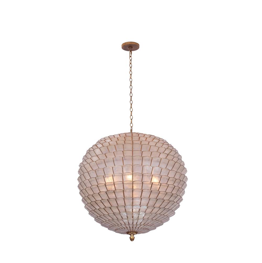Kalco Lighting 515156OL Oxidized Gold Leaf Samal 25-in 6 Light Socket Oxidized Gold Leaf Chandelier Image 1