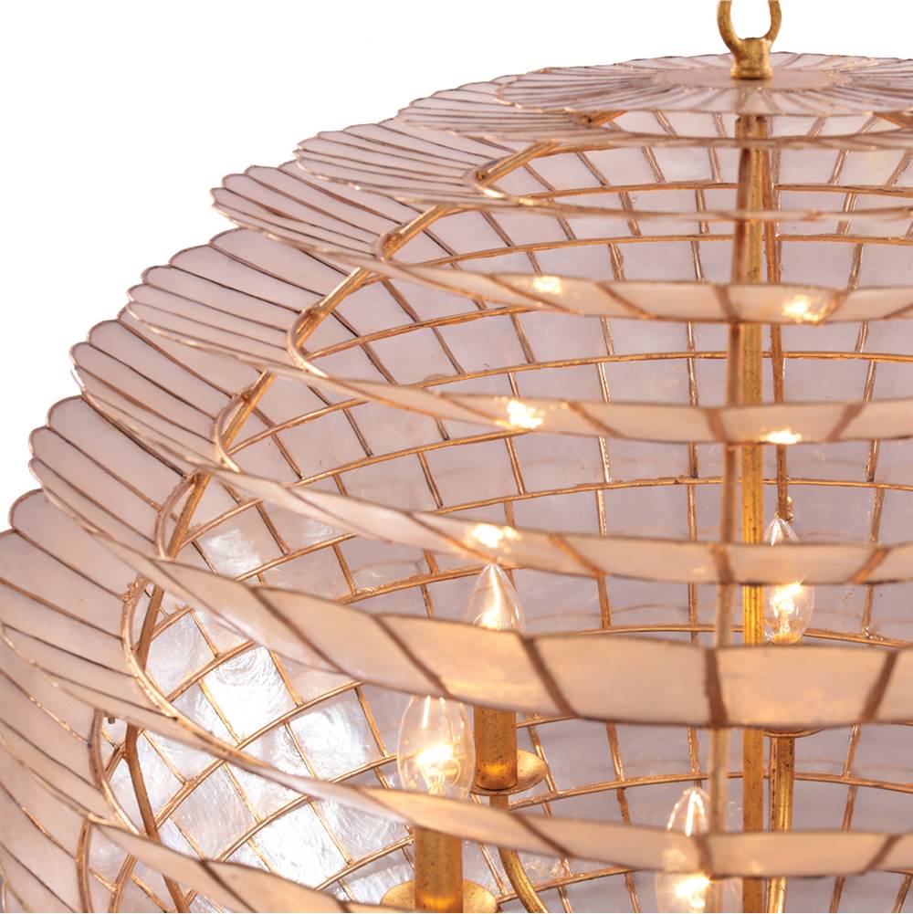 Kalco Lighting 515156OL Oxidized Gold Leaf Samal 25-in 6 Light Socket Oxidized Gold Leaf Chandelier Image 6