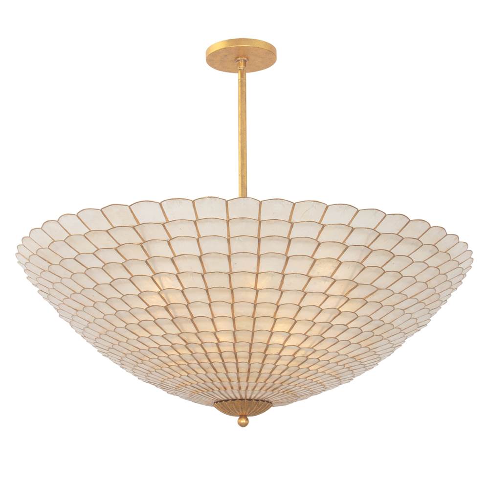 Kalco Lighting Samal 39.75-in 12 Light Socket Oxidized Gold Leaf Convertible Chandelier