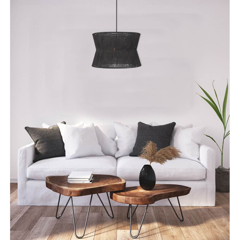 Kalco Lighting Madura 28-in 6 Light Socket Matte Black Pendant