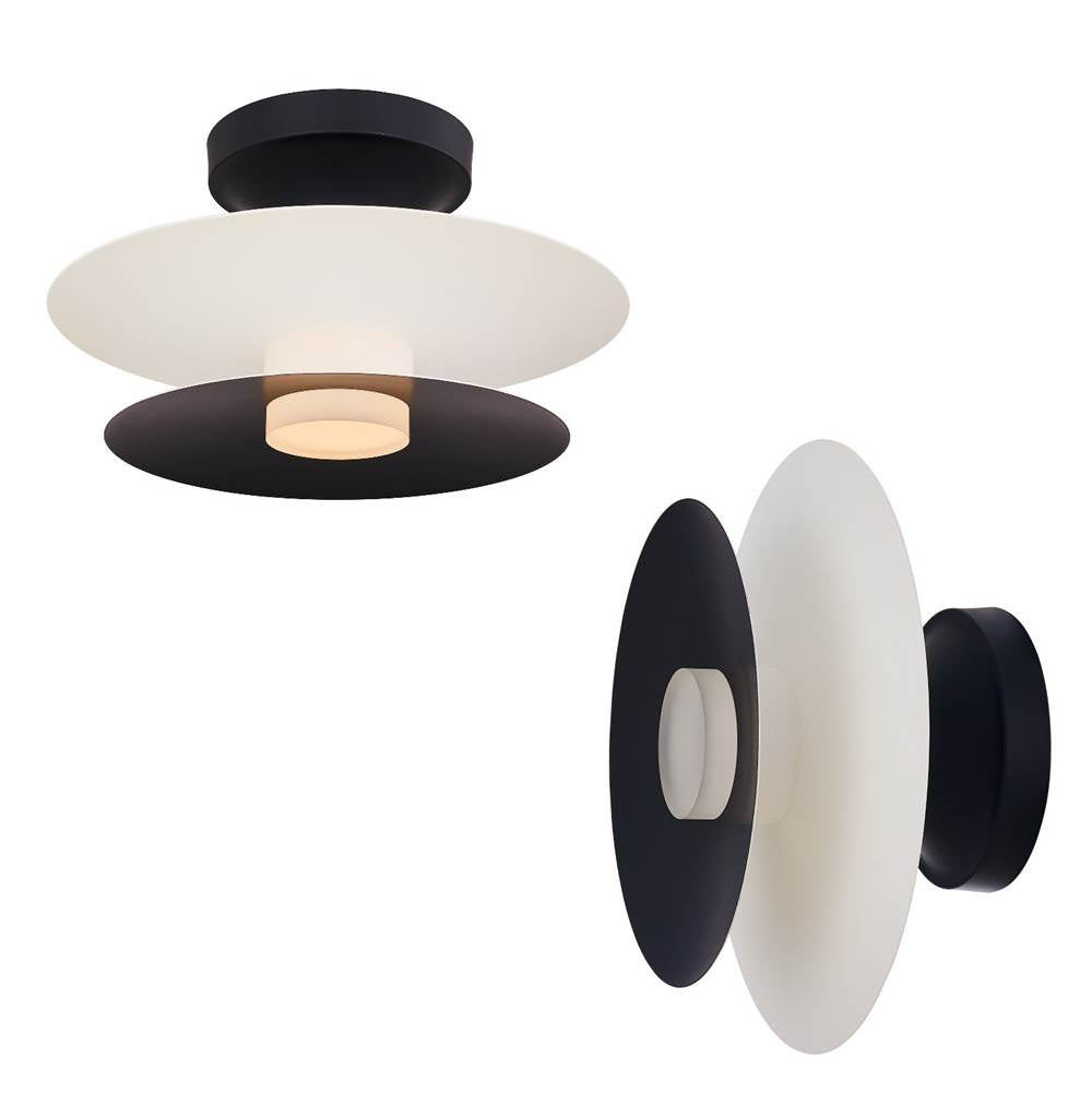 Kalco Lighting Fresno 10-in 1 Light Led White And Matte Black Wall Sconce