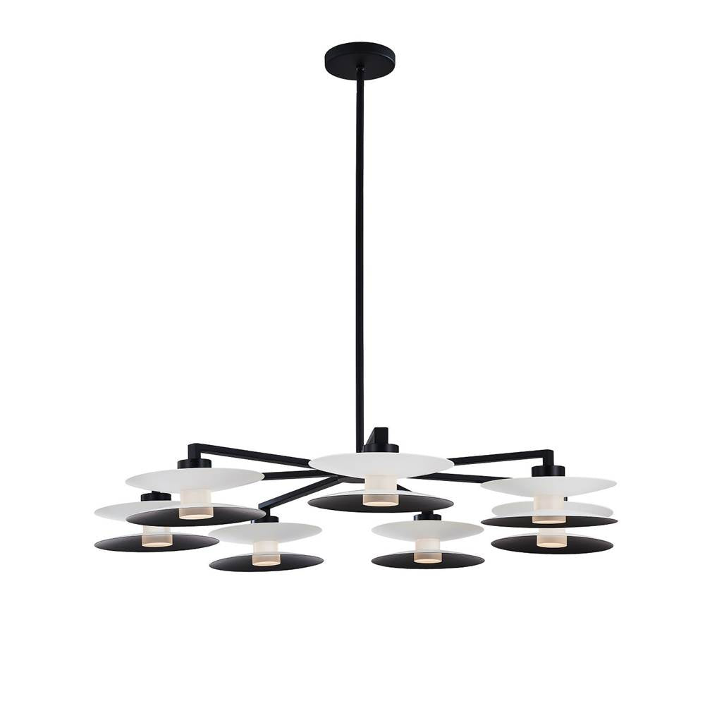 Kalco Lighting Fresno 34-in 7 Light Led White And Matte Black Chandelier