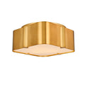 Kalco Lighting Lotus 14-in 3 Light Socket Winter Brass Flush Mount