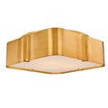 Kalco Lighting Lotus 18-in 3 Light Socket Winter Brass Flush Mount