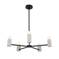 Kalco Lighting 516571MB Matte Black Quadra 26-in 5 Light Socket Matte Black Chandelier Image 1