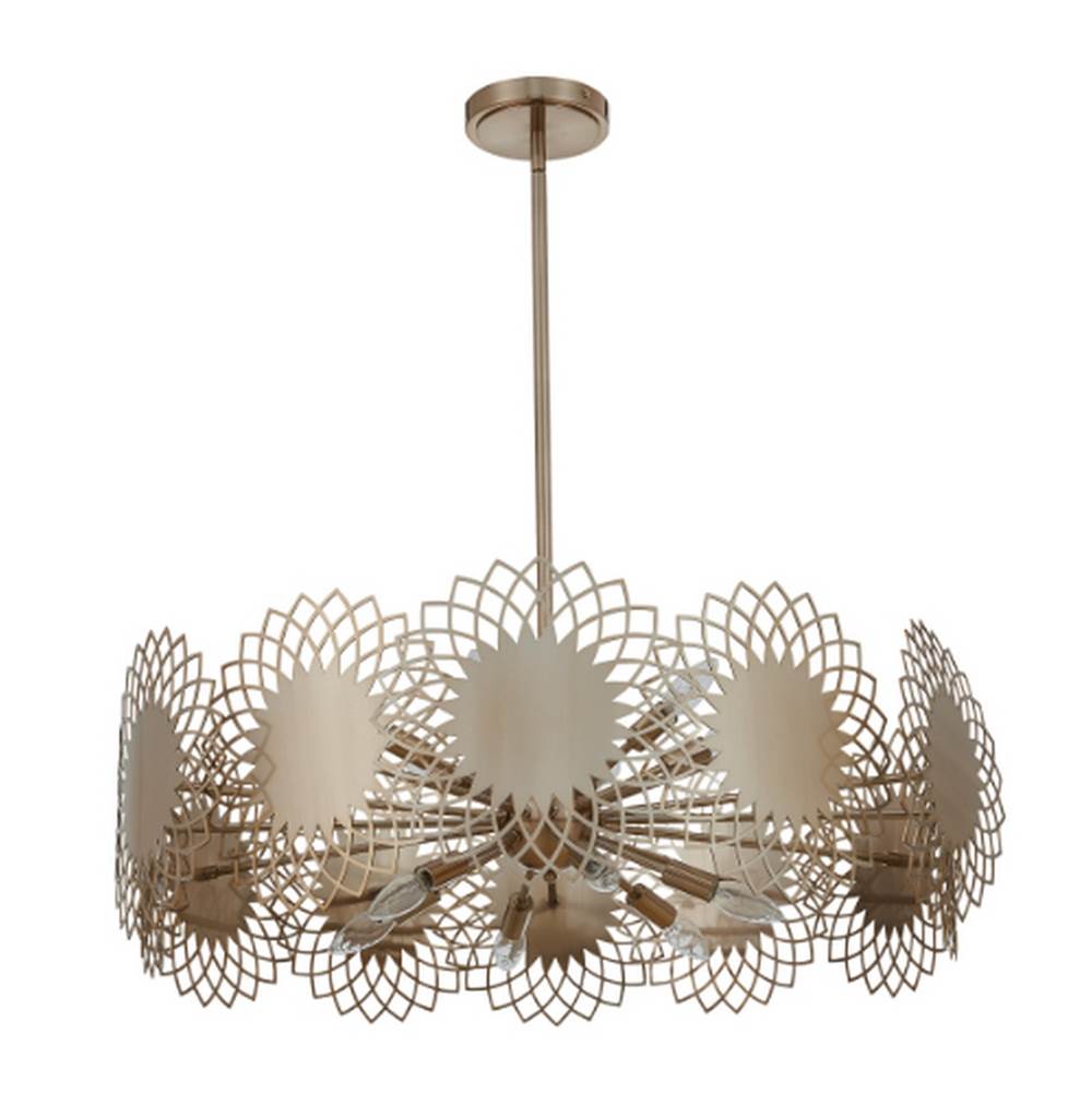 Kalco Lighting 516955BCG Brushed Champagne Gold Helia 32-in 12 Light Socket Brushed Champagne Gold Chandelier Image 1