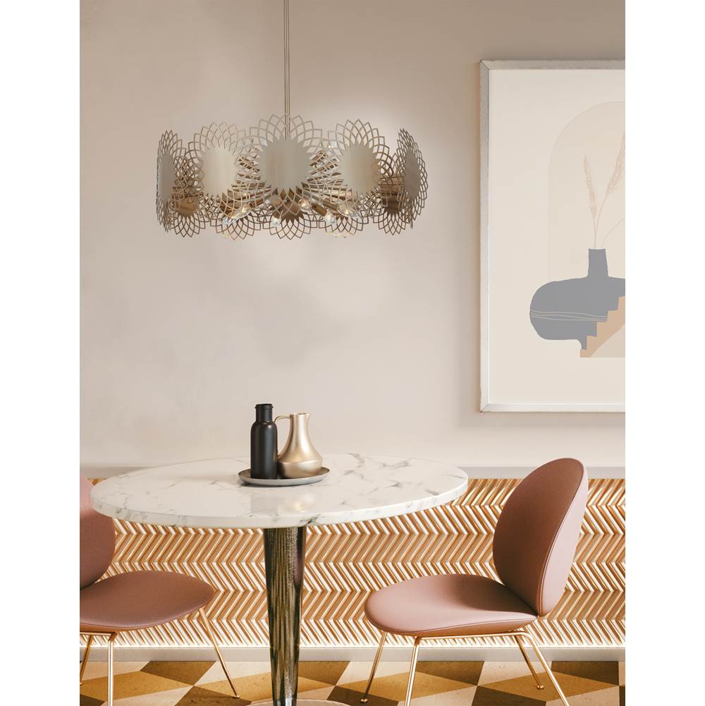 Kalco Lighting 516955BCG Brushed Champagne Gold Helia 32-in 12 Light Socket Brushed Champagne Gold Chandelier Image 2