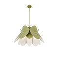 Kalco Lighting 517056WG White With Green Flor 26-in 1 Light Socket White And Green Pendant Image 1