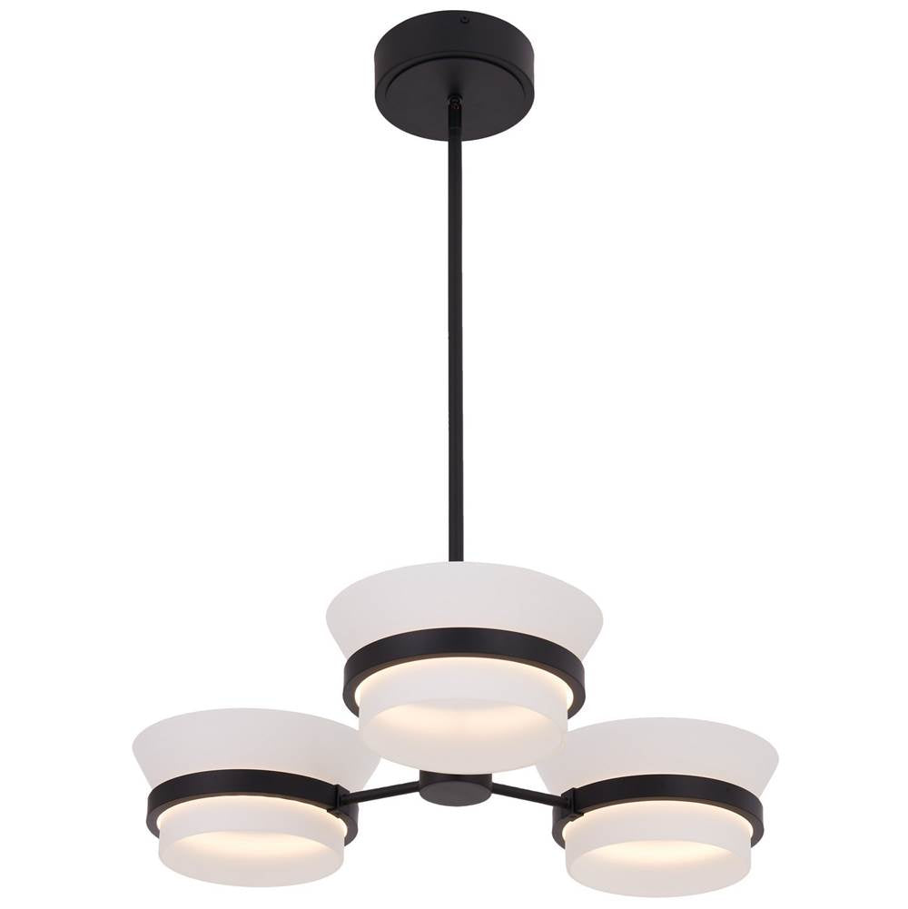 Kalco Lighting Anel 24-in 3 Light Led Matte Black Chandelier