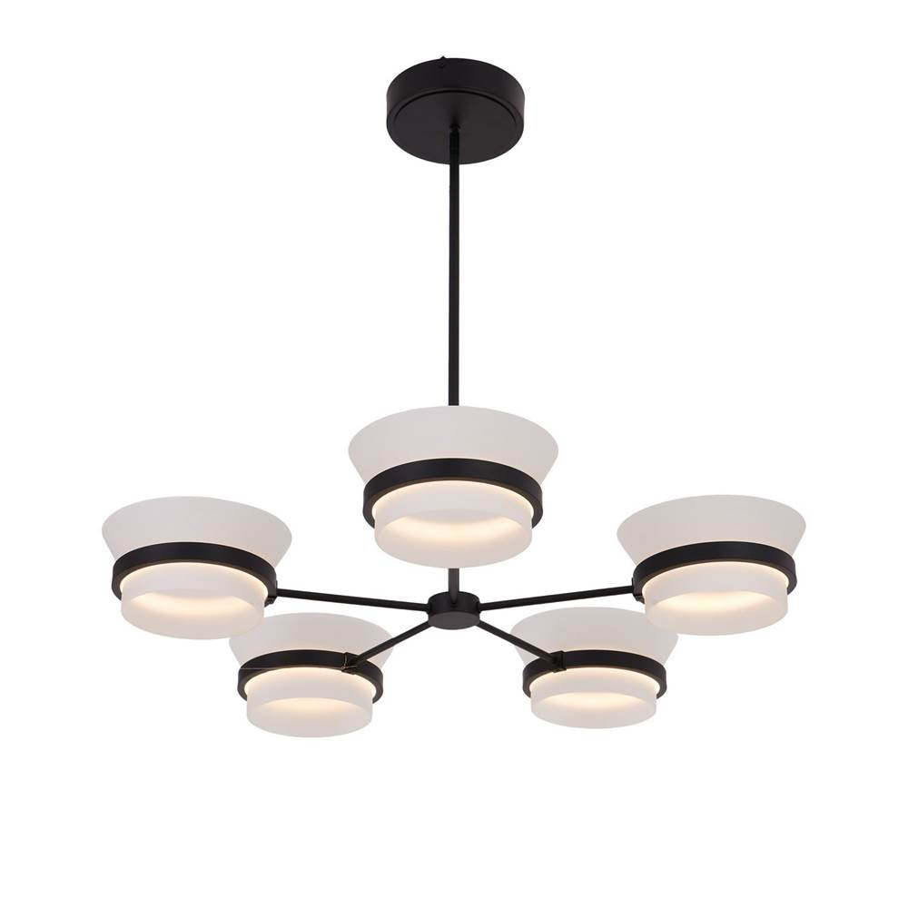 Kalco Lighting Anel 32-in 5 Light Led Matte Black Chandelier