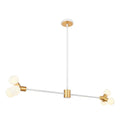 Kalco Lighting Tres 42-in 6 Light Socket White And New Brass Linear Pendant