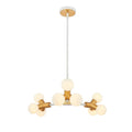 Kalco Lighting Tres 22-in 9 Light Socket White And New Brass Chandelier