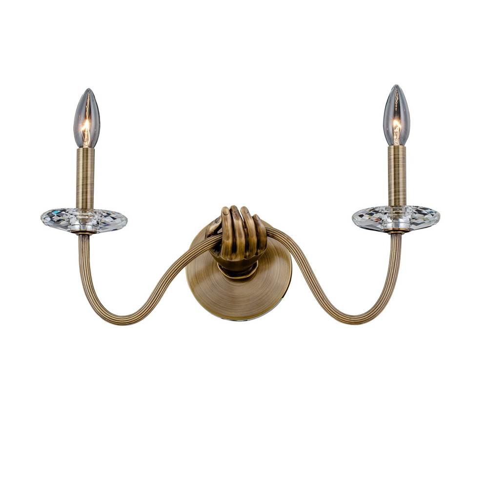 Kalco Lighting Venus 11-in 2 Light Socket Historic Brass Wall Sconce