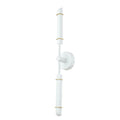 Kalco Lighting Concorde 28-in 2 Light Led Satin Brass And Matte White Wall Sconce