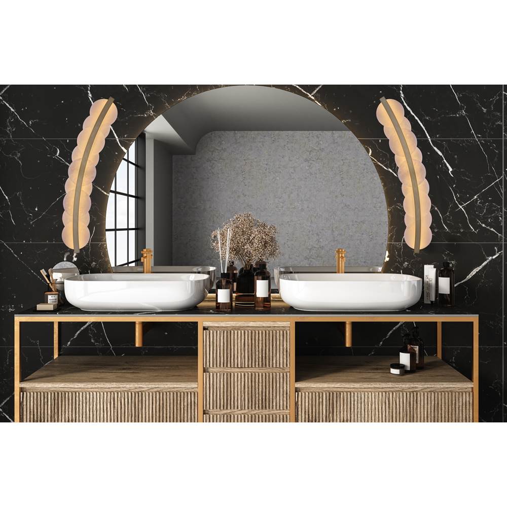 Kalco Lighting Meridian 34-in 1 Light Led Winter Brass Wall Sconce