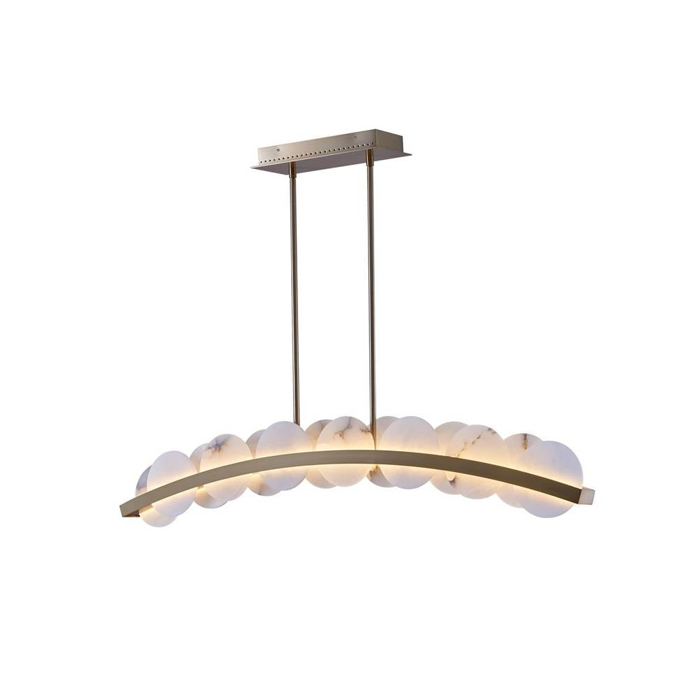 Kalco Lighting 518461WB Winter Brass Meridian 47.5-in 1 Light Led Winter Brass Linear Pendant Image 1