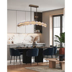 Kalco Lighting Meridian 47.5-in 1 Light Led Winter Brass Linear Pendant