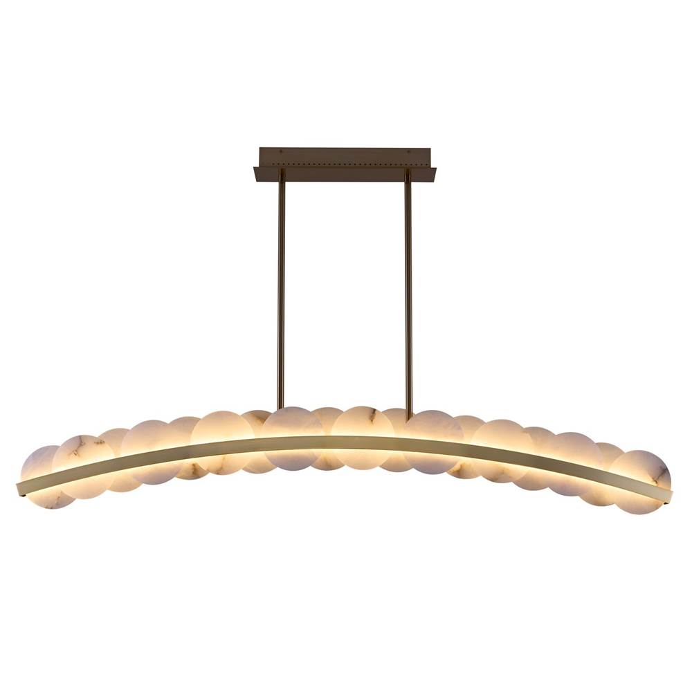 Kalco Lighting 518462WB Winter Brass Meridian 60-in 1 Light Led Winter Brass Linear Pendant Image 1