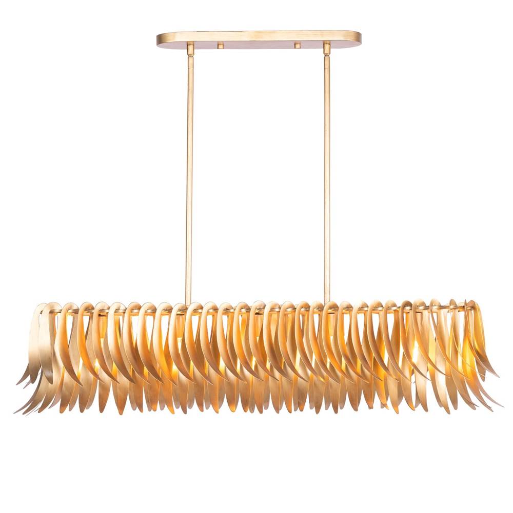 Kalco Lighting Grace 44-in 5 Light Socket New Gold Linear Pendant