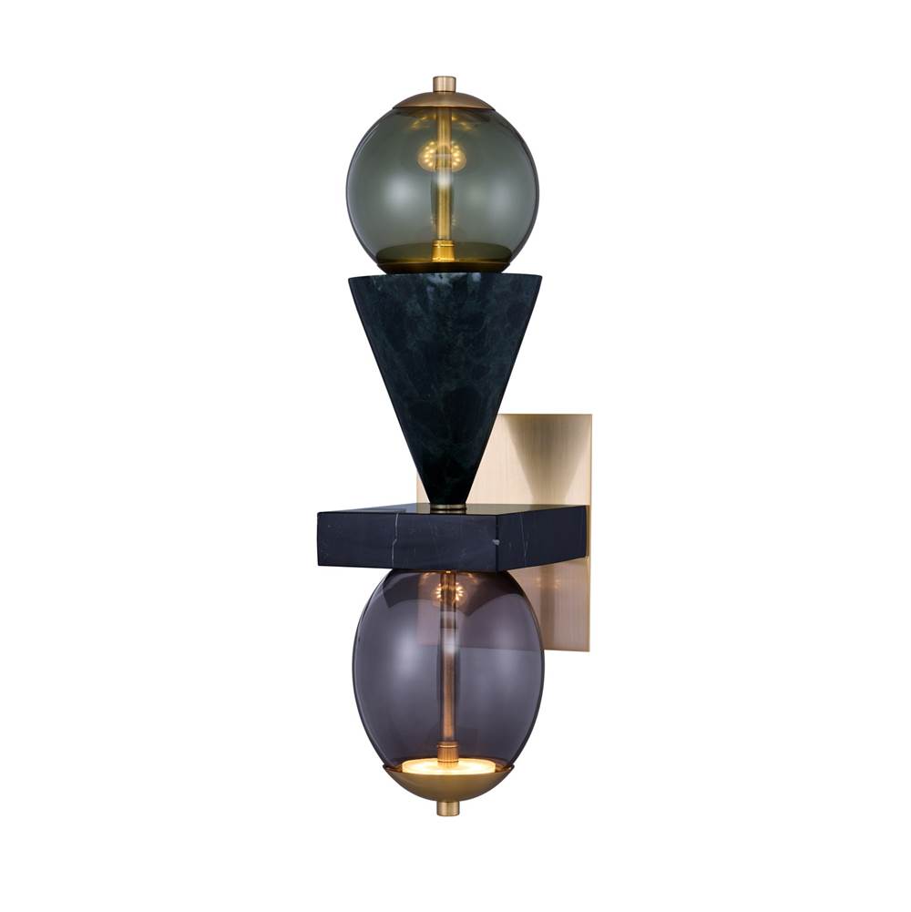Kalco Lighting 518721WB Winter Brass Demi 24-in 2 Light Led Winter Brass Wall Sconce Image 1