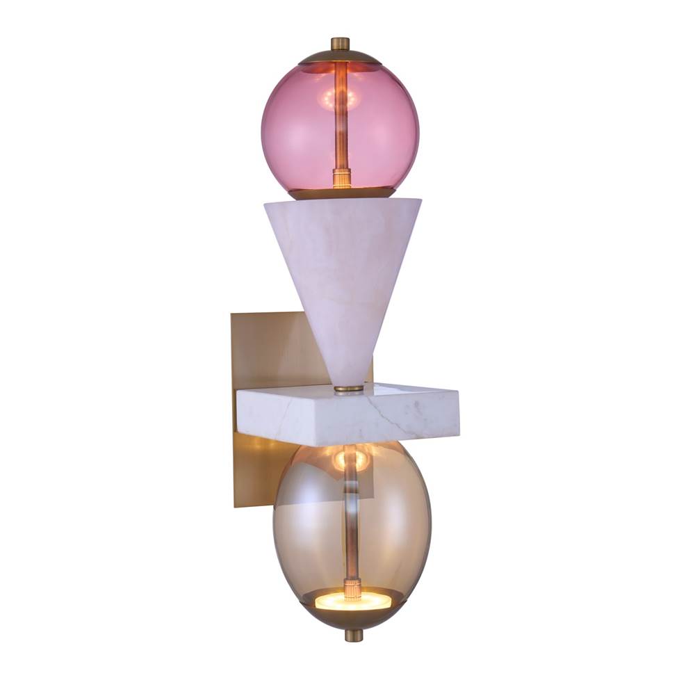 Kalco Lighting 518722WB Winter Brass Demi 24-in 1 Light Led Winter Brass Wall Sconce Image 1