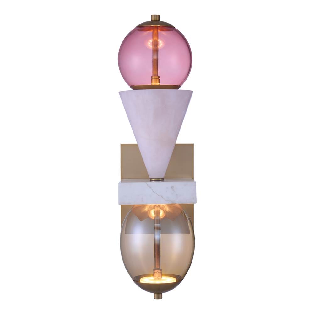 Kalco Lighting Demi 24-in 1 Light Led Winter Brass Wall Sconce