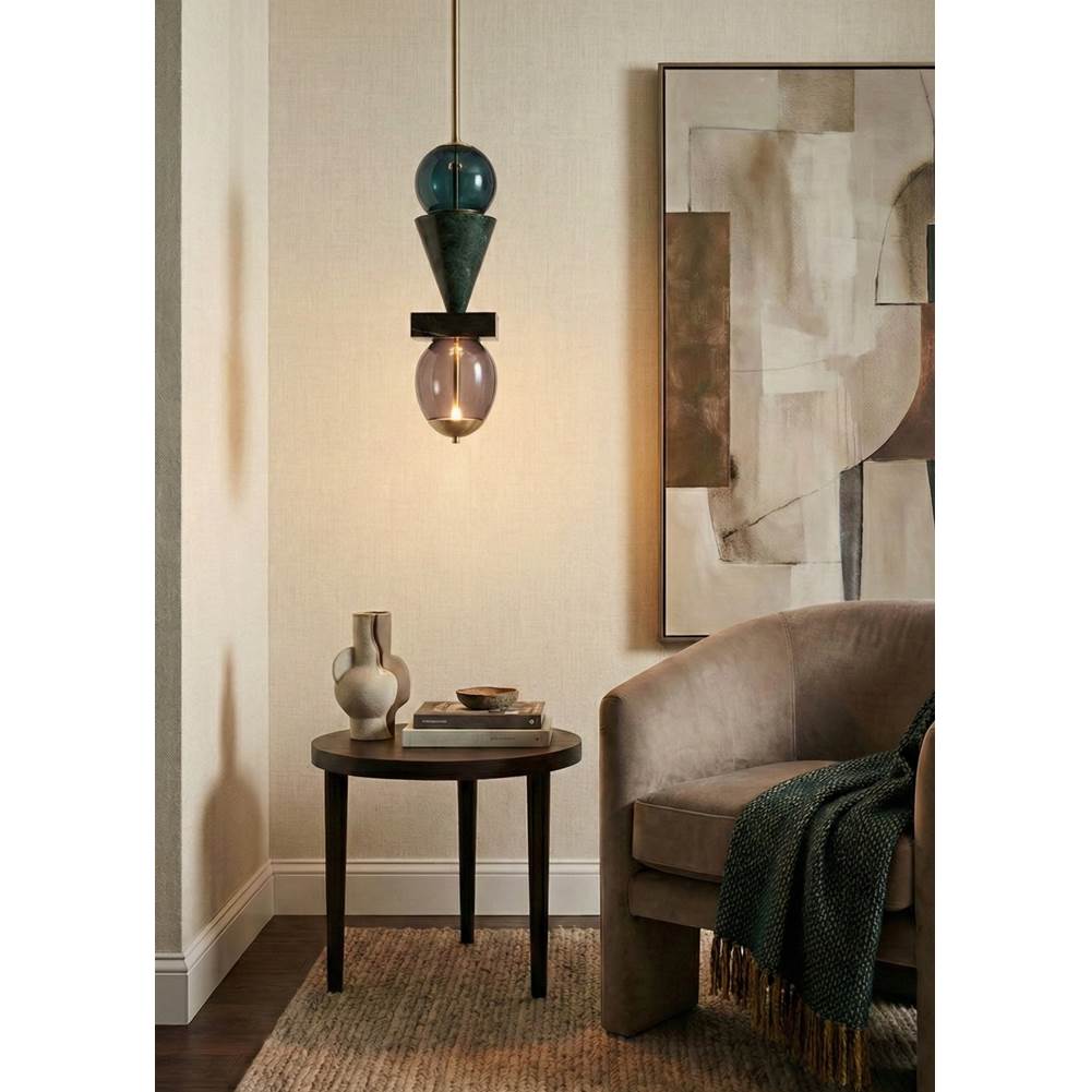 Kalco Lighting 518755WB Winter Brass Demi 6.25-in 2 Light Led Winter Brass Pendant Image 2