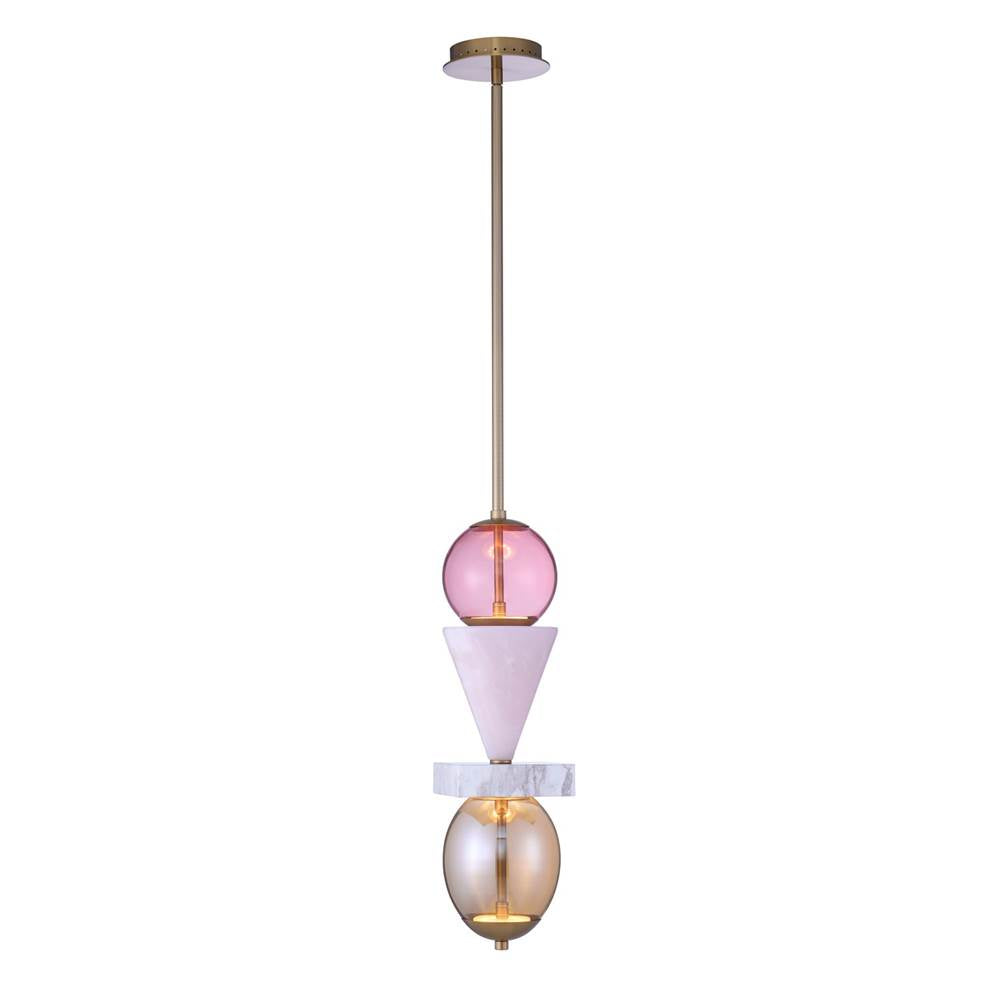 Kalco Lighting 518756WB Winter Brass Demi 6.25-in 1 Light Led Winter Brass Pendant Image 1