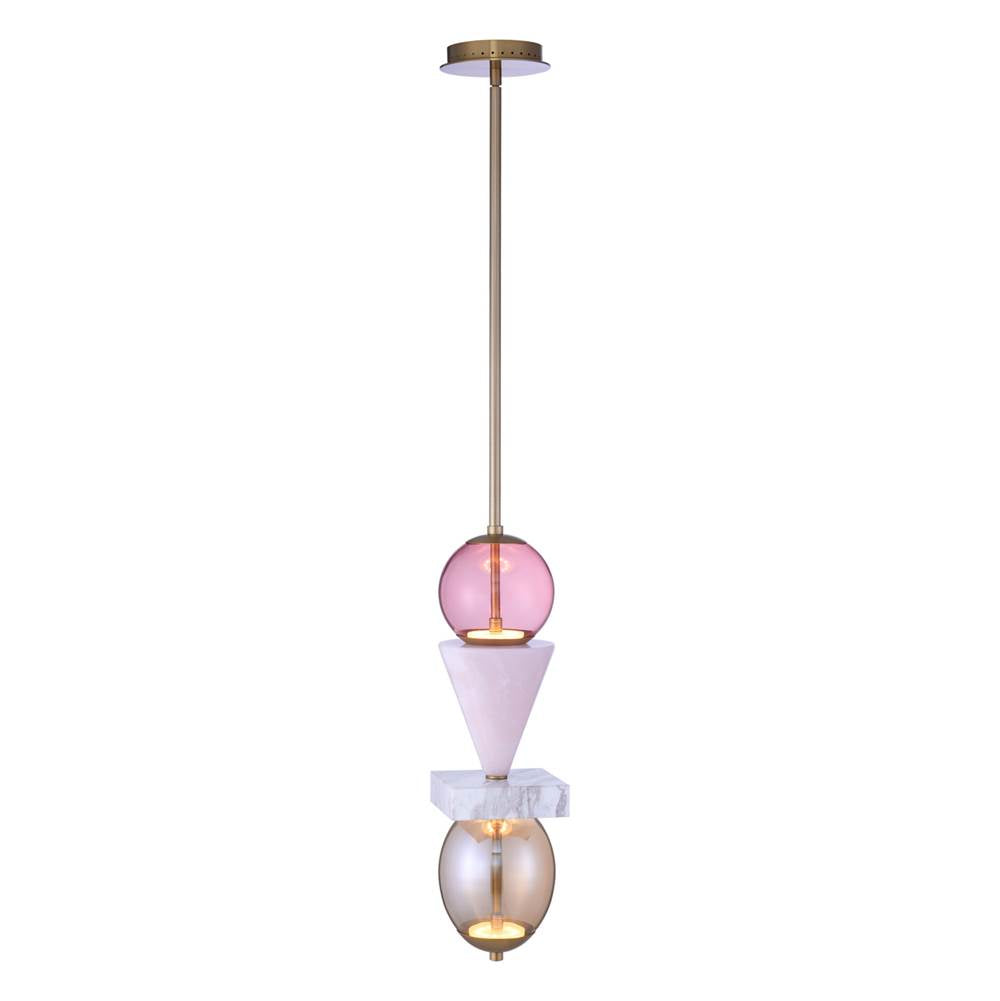 Kalco Lighting Demi 6.25-in 1 Light Led Winter Brass Pendant