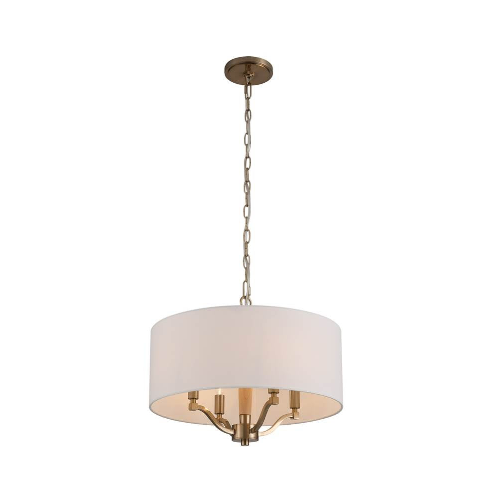 Kalco Lighting Curva 18-in 4 Light Socket Brushed Champagne Gold Chandelier