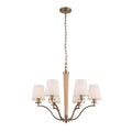 Kalco Lighting Curva 27-in 6 Light Socket Brushed Champagne Gold Chandelier