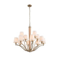 Kalco Lighting Curva 36-in 12 Light Socket Brushed Champagne Gold Tiered Chandelier