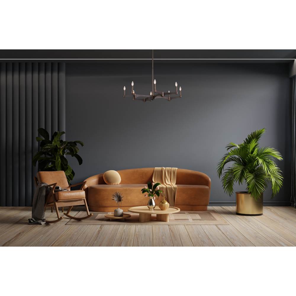 Kalco Lighting Tono 38-in 8 Light Socket Vintage Bronze Chandelier