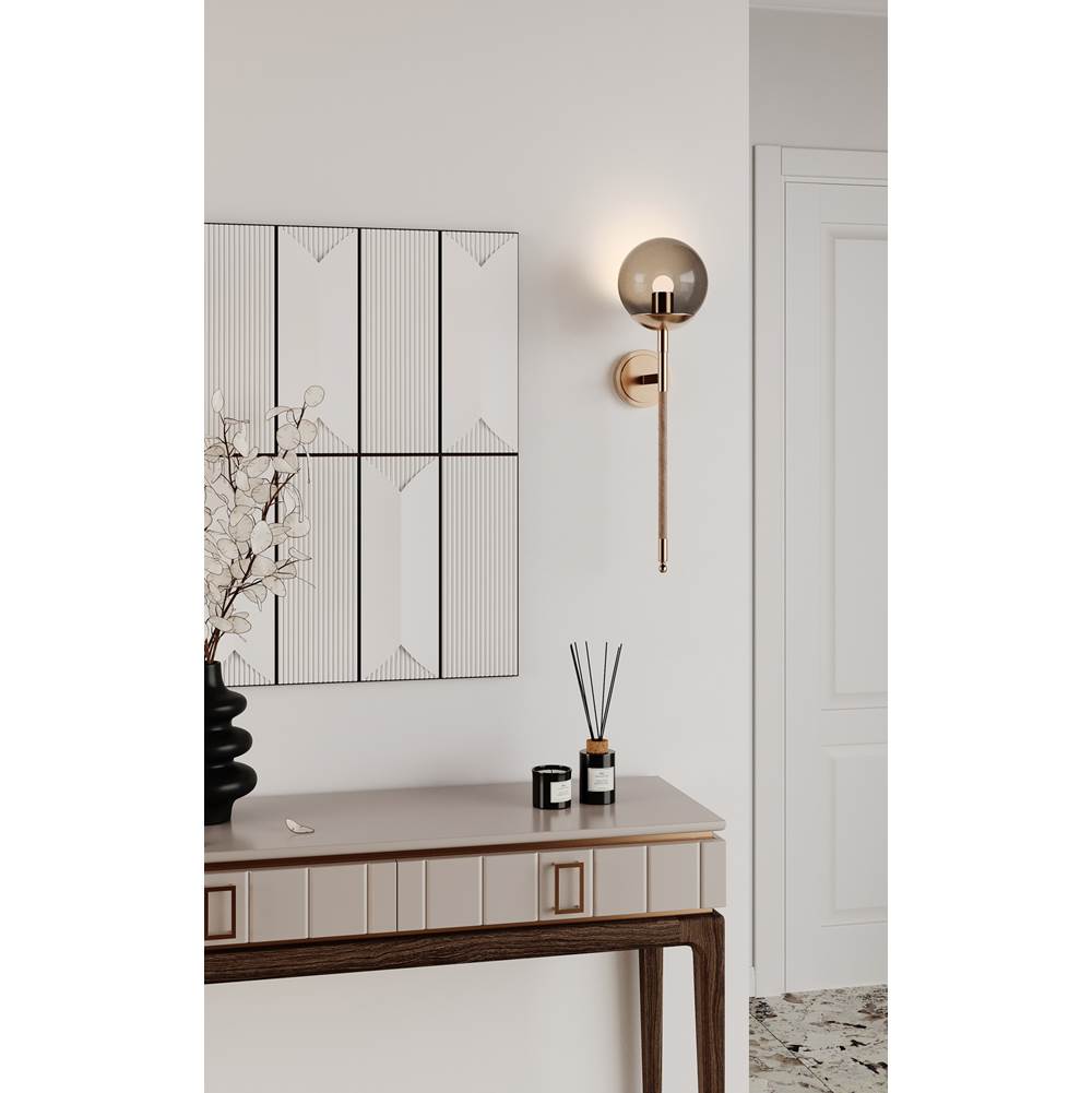 Kalco Lighting Boba 26-in 1 Light Led Winter Brass Wall Sconce