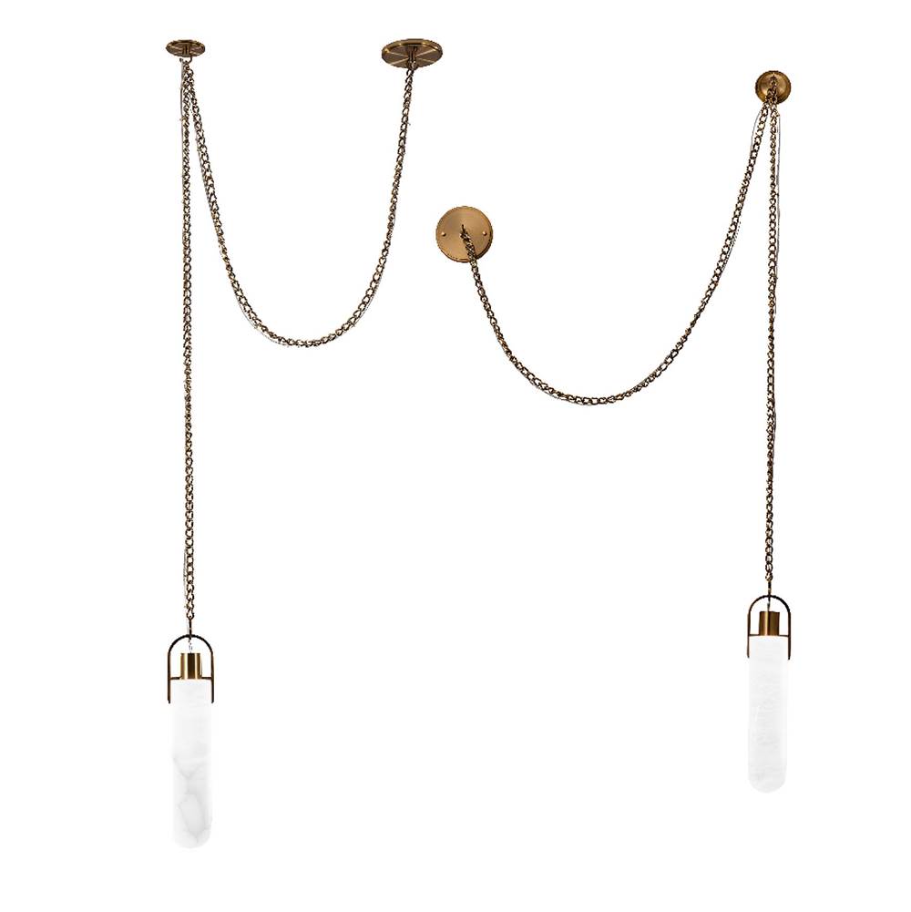 Kalco Lighting Flint 3.5-in 1 Light Led Winter Brass Pendant